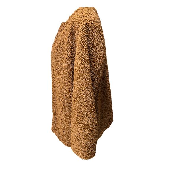 Max Studio Faux Fur Brown-Rust Teddy Coat  Sz M Relaxed Fit Lined Winter Neutral - Picture 3 of 5